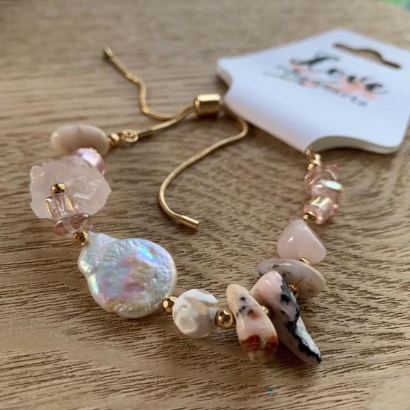 Dainty Pull Tie Adjustable Stone Bracelet - Picture 2 of 6